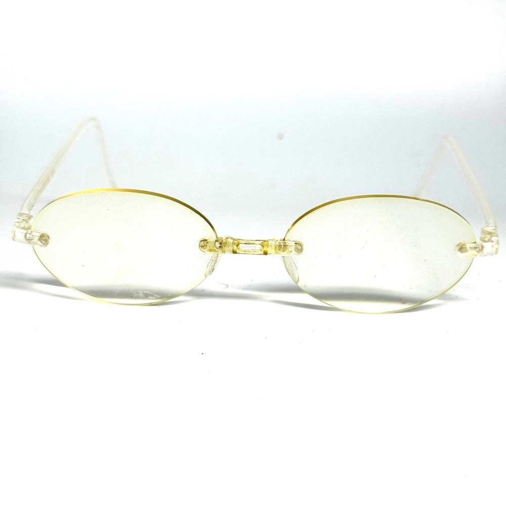 Swissflex Rimless Oval Eyeglasses Clear Flexible Frames Swiss Made 24777